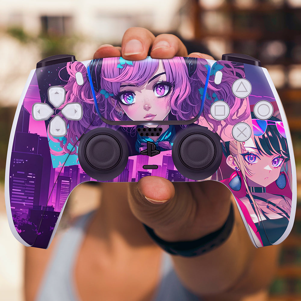 Purple Insanity Skulls Custom PS5 Dualsense Edge Pro Controller