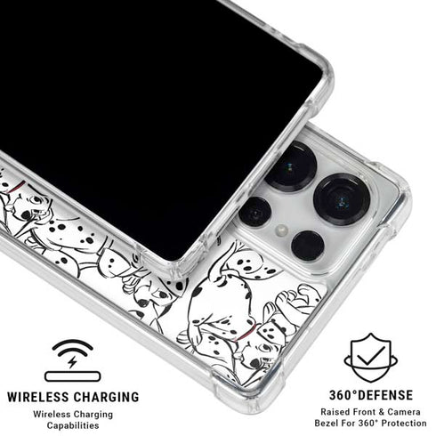 Disney 101 Dalmatians Pattern Galaxy S25 Ultra Clear Case