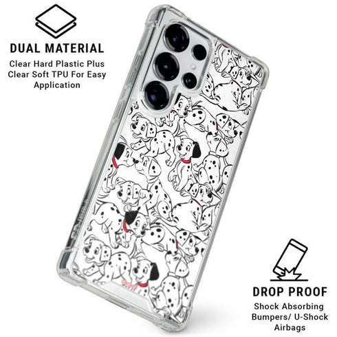 Disney 101 Dalmatians Pattern Galaxy S25 Ultra Clear Case