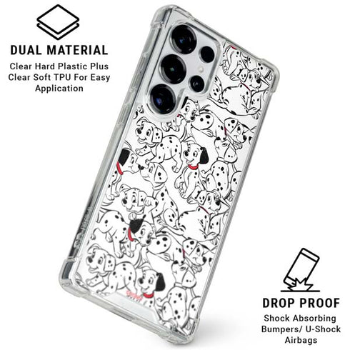 Disney 101 Dalmatians Pattern Galaxy S26 Ultra Clear Case