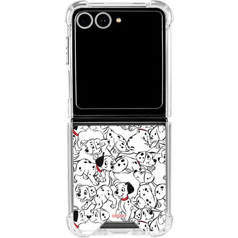 Disney 101 Dalmatians Pattern Galaxy Z Flip7 Clear Case
