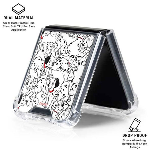 Disney 101 Dalmatians Pattern Galaxy Z Flip7 Clear Case