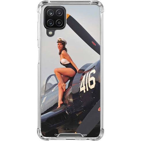1940s Navy Pin-Up Girl On Corsair Fighter Plane Galaxy Cases
