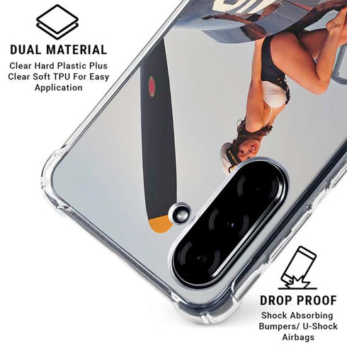 1940s Navy Pin-Up Girl On Corsair Fighter Plane Galaxy A36 5G Clear Case