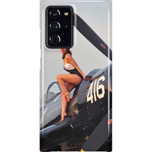 1940s Navy Pin-Up Girl On Corsair Fighter Plane Galaxy Cases