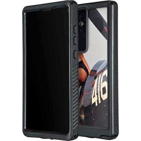 1940s Navy Pin-Up Girl On Corsair Fighter Plane Galaxy S24 Ultra Waterproof Case