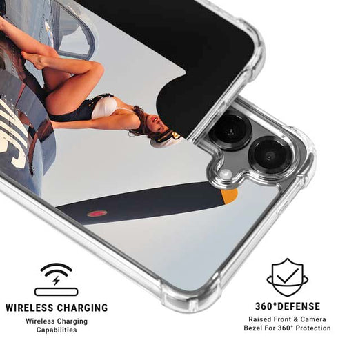 1940s Navy Pin-Up Girl On Corsair Fighter Plane Galaxy S26 Clear Case