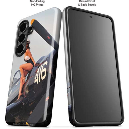 1940s Navy Pin-Up Girl On Corsair Fighter Plane Galaxy S26 Impact Case