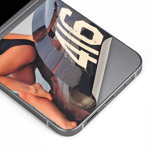 1940s Navy Pin-Up Girl On Corsair Fighter Plane Galaxy Z Flip6 Skin