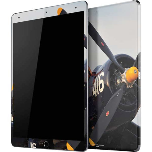 1940s Navy Pin-Up Girl On Corsair Fighter Plane iPad Skins