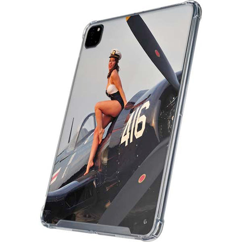 1940s Navy Pin-Up Girl On Corsair Fighter Plane iPad Cases