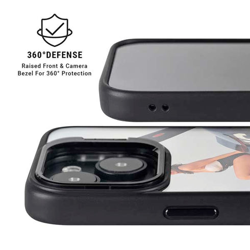 1940s Navy Pin-Up Girl On Corsair Fighter Plane iPhone 14 Plus Kickstand Case