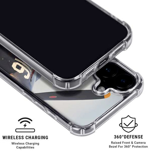 1940s Navy Pin-Up Girl On Corsair Fighter Plane iPhone 16 Clear Case