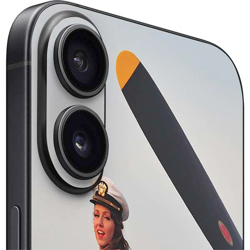 1940s Navy Pin-Up Girl On Corsair Fighter Plane iPhone 16 Plus Skin