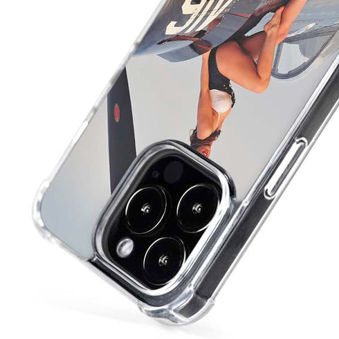 1940s Navy Pin-Up Girl On Corsair Fighter Plane iPhone 16 Pro MagSafe Case