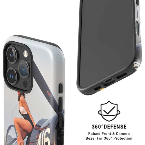 1940s Navy Pin-Up Girl On Corsair Fighter Plane iPhone 16 Pro Magsafe Impact Case