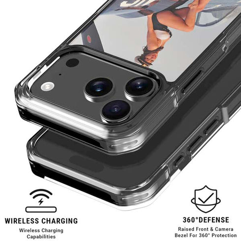 1940s Navy Pin-Up Girl On Corsair Fighter Plane iPhone 18 Pro Clear Case