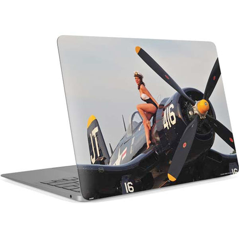 1940s Navy Pin-Up Girl On Corsair Fighter Plane Apple MacBook Air Skin