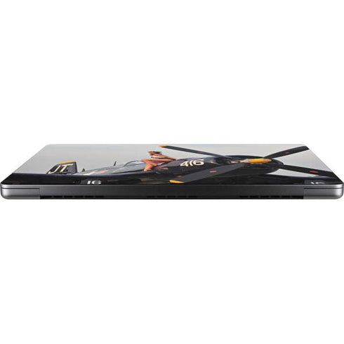 1940s Navy Pin-Up Girl On Corsair Fighter Plane Apple MacBook Pro 14-inch Skin