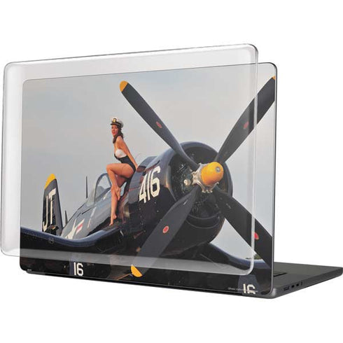 1940s Navy Pin-Up Girl On Corsair Fighter Plane MacBook Cases