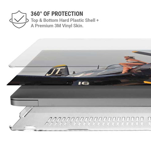 1940s Navy Pin-Up Girl On Corsair Fighter Plane MacBook Cases