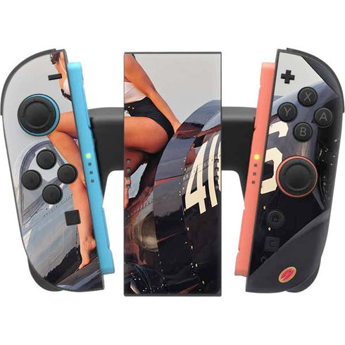 1940s Navy Pin-Up Girl On Corsair Fighter Plane Nintendo Switch 2 (2025) Joy-Con Controller Skin
