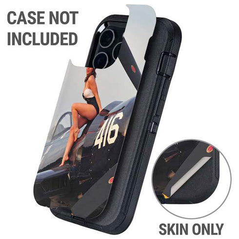 1940s Navy Pin-Up Girl On Corsair Fighter Plane Otterbox Defender iPhone Skin