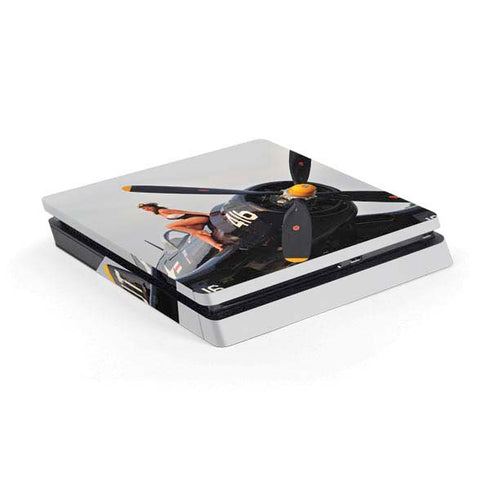 1940s Navy Pin-Up Girl On Corsair Fighter Plane PlayStation PS4 Skins
