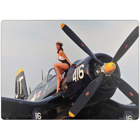 1940s Navy Pin-Up Girl On Corsair Fighter Plane Surface Laptop 7 15in Skin