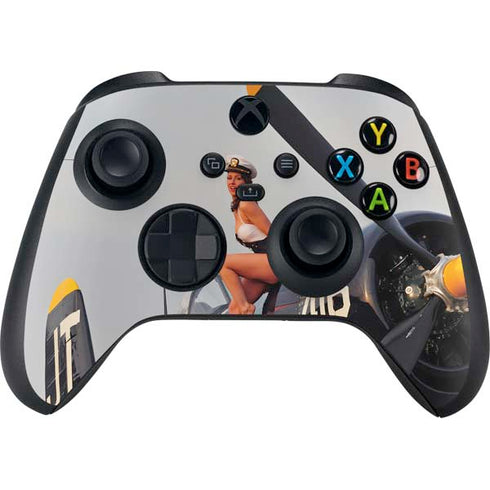 1940s Navy Pin-Up Girl On Corsair Fighter Plane XBox Series X Digital Edition Bundle Skin