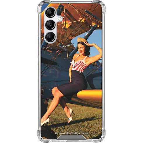 1940s Pin-Up On Stearman Biplane Gabb Phone 4 Clear Case