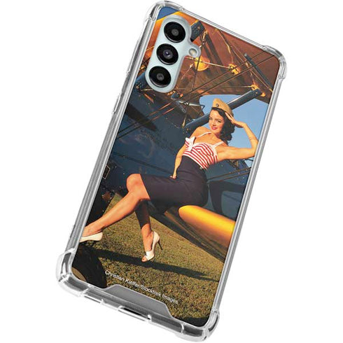 1940s Pin-Up On Stearman Biplane Galaxy A16 5G Clear Case
