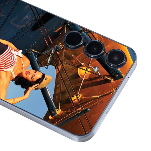 1940s Pin-Up On Stearman Biplane Galaxy A35 5G Skin