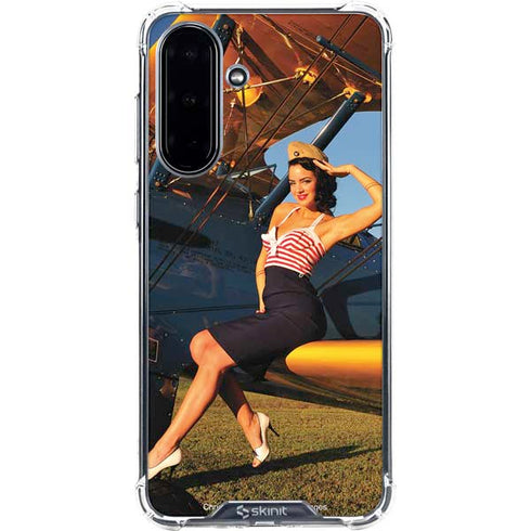 1940s Pin-Up On Stearman Biplane Galaxy A36 5G Clear Case