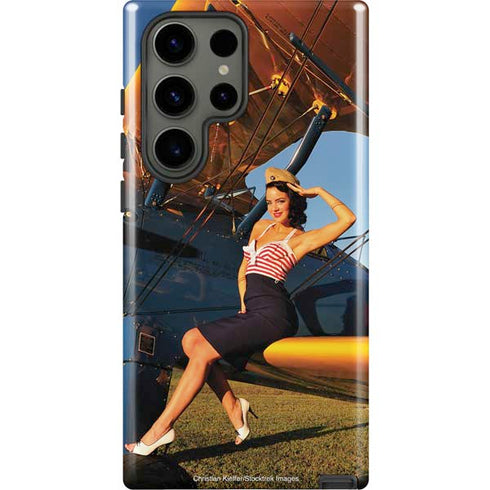 1940s Pin-Up On Stearman Biplane Galaxy S23 Ultra Pro Case