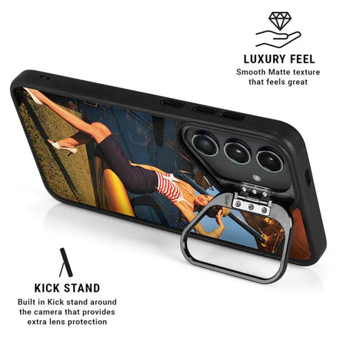 1940s Pin-Up On Stearman Biplane Galaxy S25 Kickstand Case