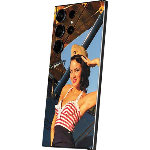 1940s Pin-Up On Stearman Biplane Galaxy S25 Ultra Skin