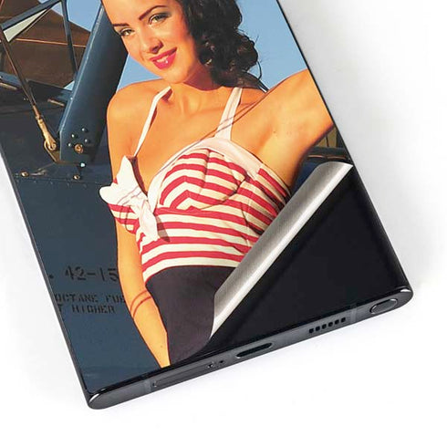 1940s Pin-Up On Stearman Biplane Galaxy S24 Ultra Skin