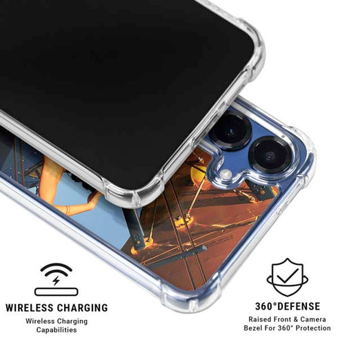 1940s Pin-Up On Stearman Biplane Galaxy S25 Clear Case