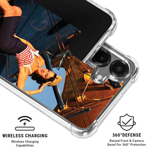 1940s Pin-Up On Stearman Biplane Galaxy S26 Clear Case
