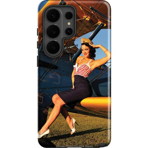 1940s Pin-Up On Stearman Biplane Galaxy S26 Ultra Impact Case