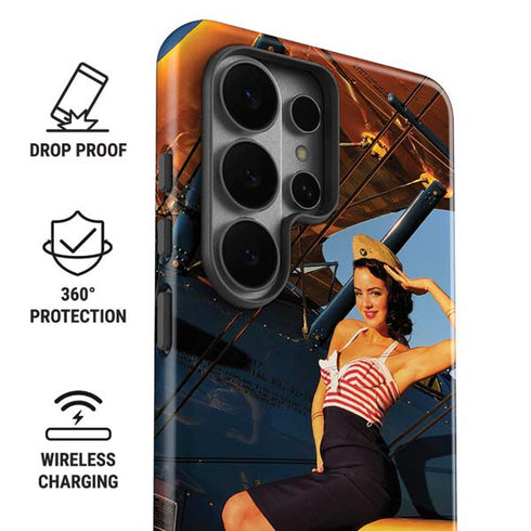 1940s Pin-Up On Stearman Biplane Galaxy S26 Ultra Impact Case