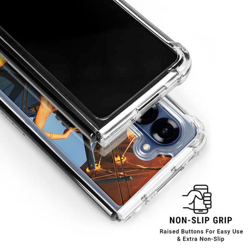 1940s Pin-Up On Stearman Biplane Galaxy Z Fold6 Clear Case