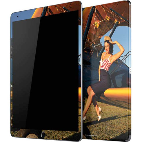 1940s Pin-Up On Stearman Biplane iPad Skins