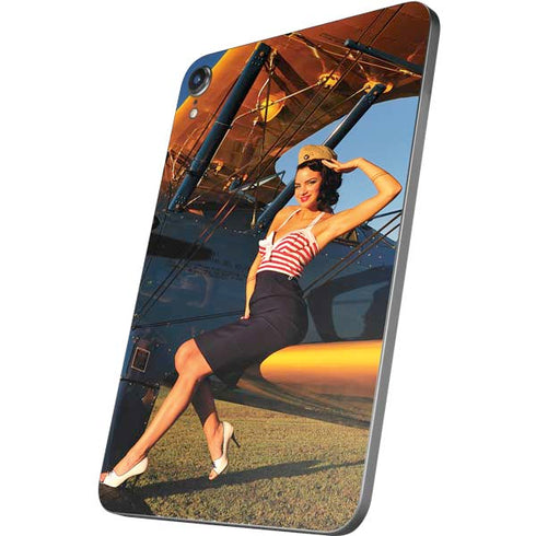 1940s Pin-Up On Stearman Biplane Apple iPad Mini Skin