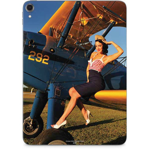 1940s Pin-Up On Stearman Biplane Apple iPad Pro Skin