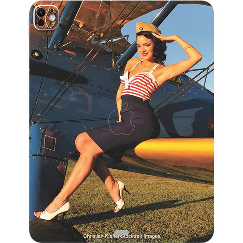 1940s Pin-Up On Stearman Biplane iPad Pro 13in M4 (2024) Skin
