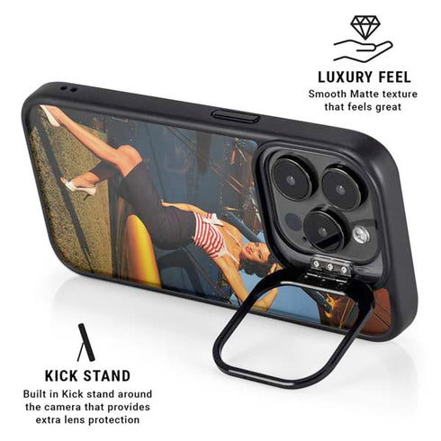 1940s Pin-Up On Stearman Biplane iPhone 13 Pro Kickstand Case