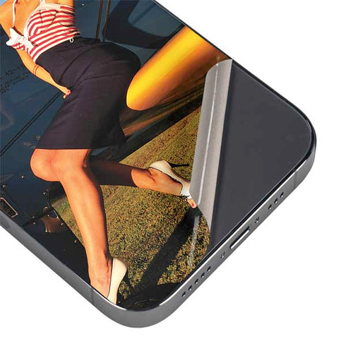 1940s Pin-Up On Stearman Biplane iPhone 15 Pro Max Skin