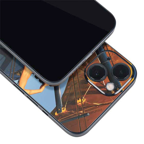 1940s Pin-Up On Stearman Biplane iPhone 15 Skin